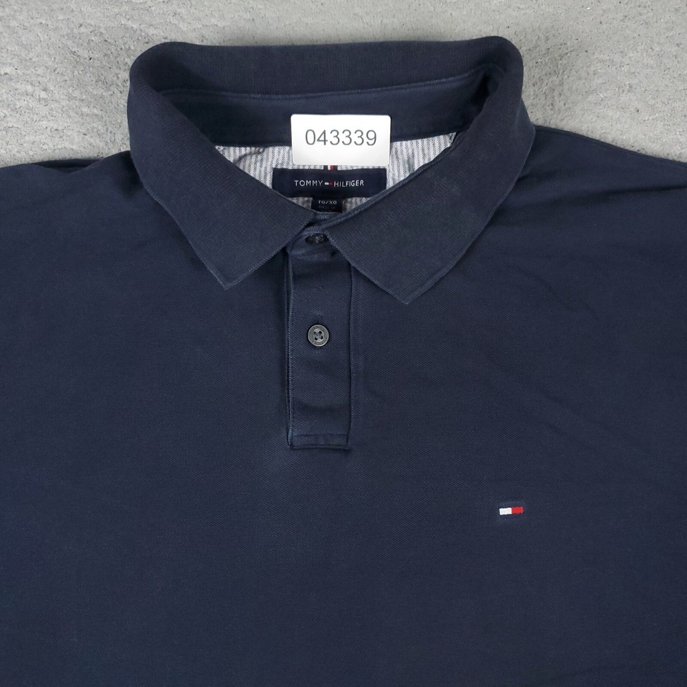 Tommy Hilfiger Polo Shirt Mens XL Blue Casual Short Sleeve Cotton Logo
